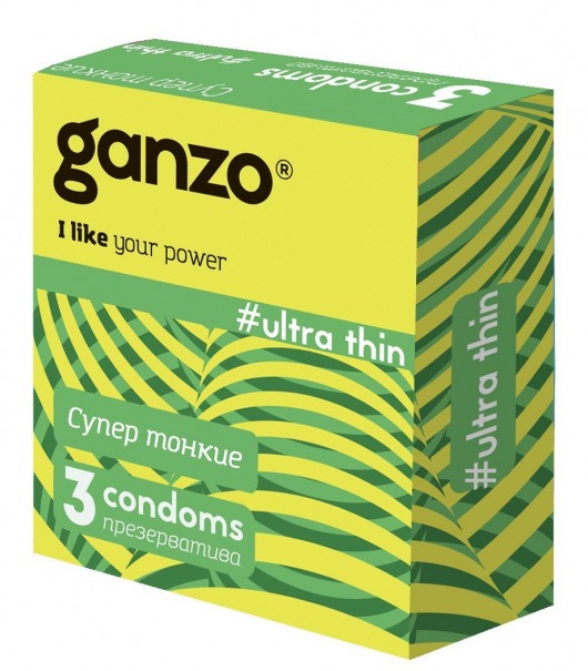 Ультратонкие презервативы Ganzo Ultra thin - 3 шт. - Ganzo - купить с доставкой в Черкесске