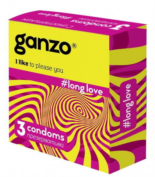 Презервативы с анестетиком для продления удовольствия Ganzo Long Love - 3 шт. - Ganzo - купить с доставкой в Черкесске
