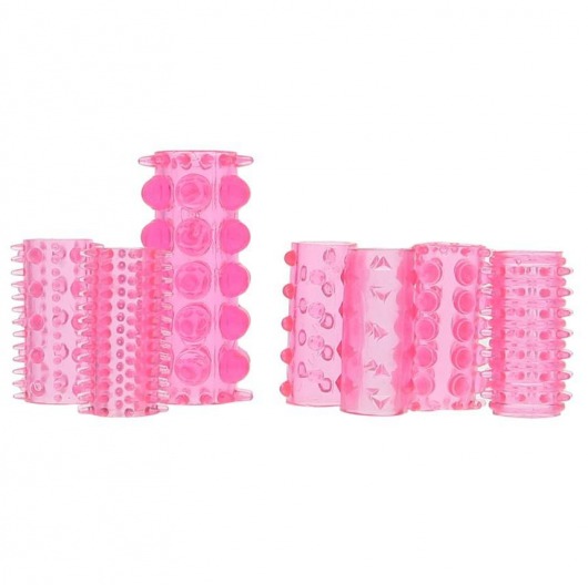Набор из 7 розовых насадок на пенис ONE-A-DAY PENIS SLEEVES PINK - Seven Creations - в Черкесске купить с доставкой