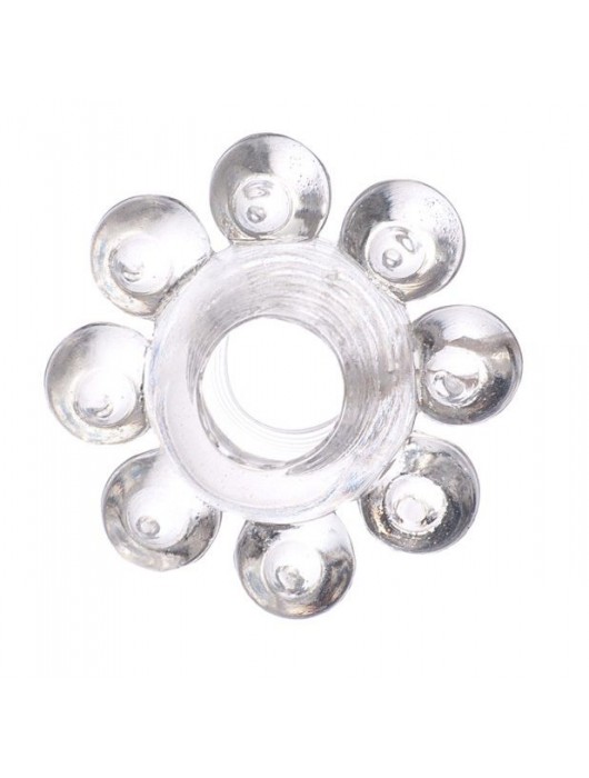 Прозрачное гелевое эрекционное кольцо-цветок - Toyfa Basic - в Черкесске купить с доставкой