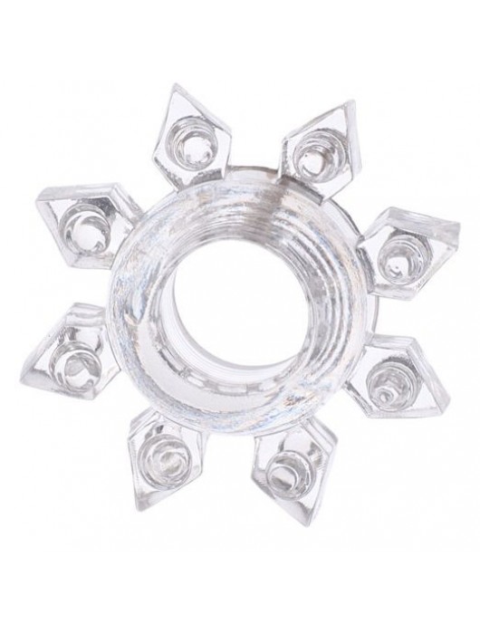 Прозрачное гелевое эрекционное кольцо-звезда - Toyfa Basic - в Черкесске купить с доставкой