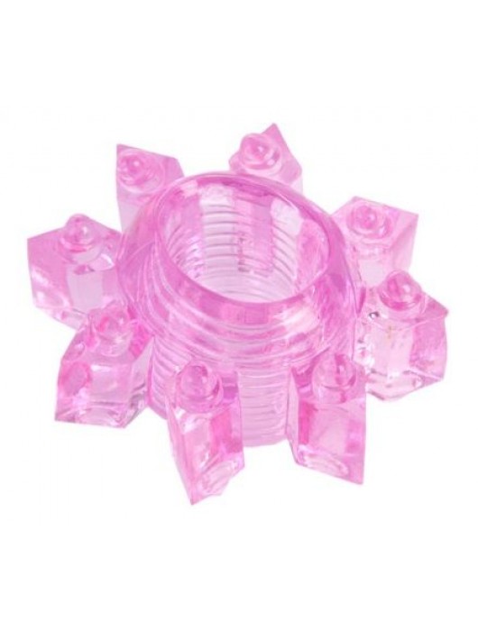 Розовое гелевое эрекционное кольцо-звезда - Toyfa Basic - в Черкесске купить с доставкой