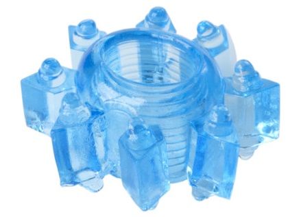 Голубая гелевая насадка-звезда - Toyfa Basic - в Черкесске купить с доставкой