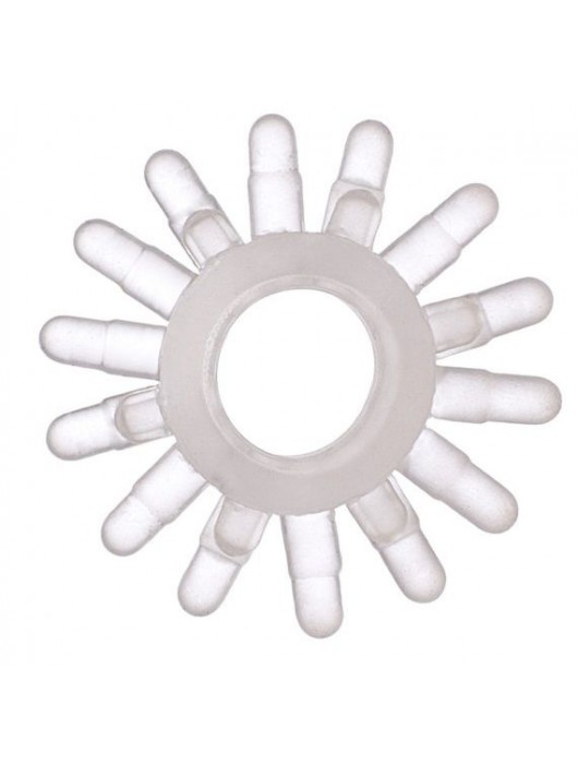 Прозрачное гелевое эрекционное кольцо с шипиками - Toyfa Basic - в Черкесске купить с доставкой