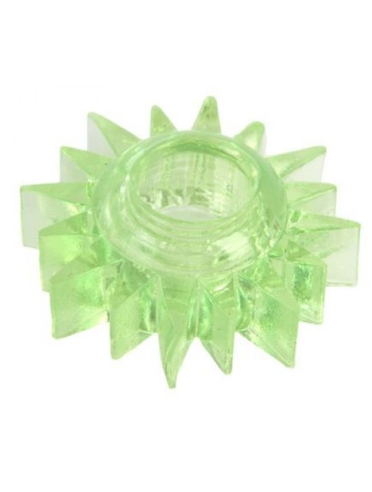 Зеленое эрекционное кольцо-солнце - Toyfa Basic - в Черкесске купить с доставкой