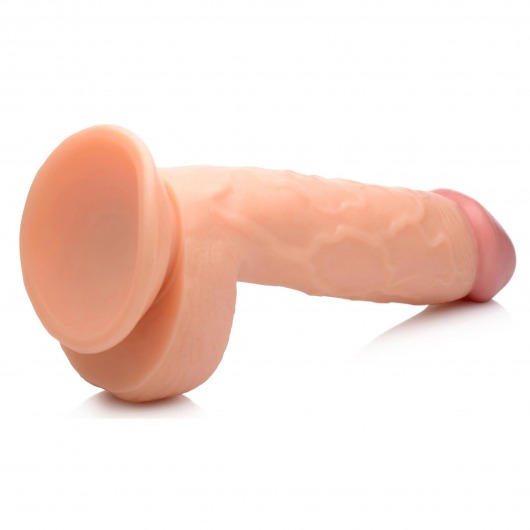 Телесный фаллоимитатор на присоске 8.25  Dildo with Balls - 22,8 см. - XR Brands