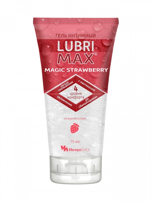 Интимный гель-смазка на водной основе Lubrimax Magic Strawberry - 75 мл. - ИнтелБИО - купить с доставкой в Черкесске
