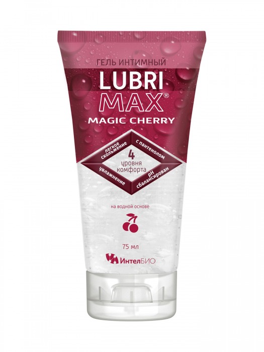 Интимный гель-смазка на водной основе Lubrimax Magic Cherry - 75 мл. - ИнтелБИО - купить с доставкой в Черкесске