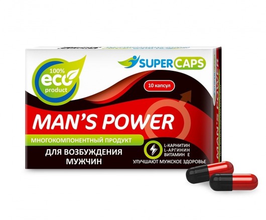 Возбуждающее средство Man’s power - 10 капсул (+1 в подарок) - SuperCaps - купить с доставкой в Черкесске