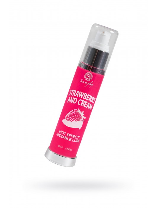 Массажное масло 2-в-1 с разогревающим эффектом и вкусом клубники со сливками - 50 мл. - Secret Play - купить с доставкой в Черкесске