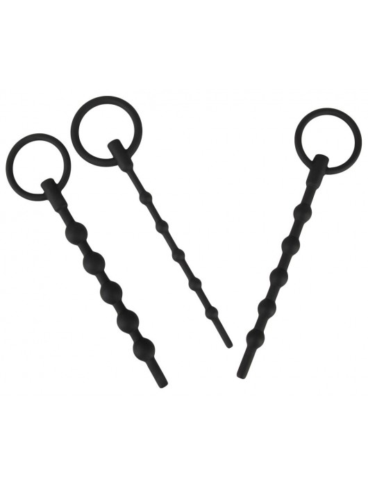 Набор из 3 черных силиконовых уретральных стимуляторов Training Set - Orion - купить с доставкой в Черкесске