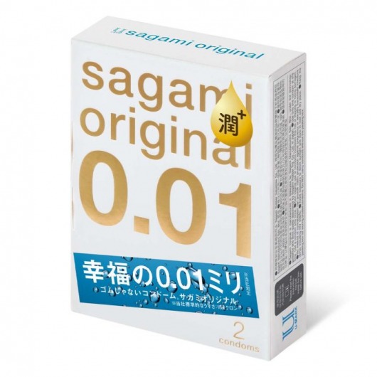 Увлажнённые презервативы Sagami Original 0.01 Extra Lub - 2 шт. - Sagami - купить с доставкой в Черкесске
