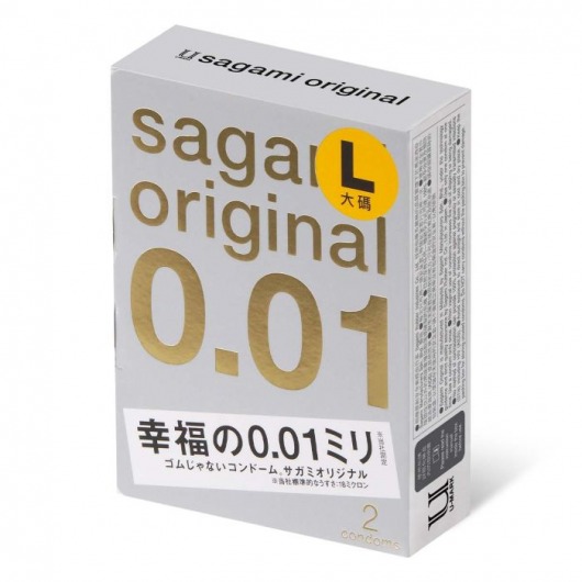 Презервативы Sagami Original 0.01 L-size увеличенного размера - 2 шт. - Sagami - купить с доставкой в Черкесске