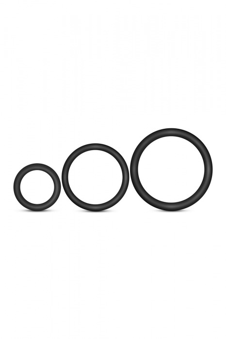Набор из 3 черных эрекционных колец Cock Ring Set - Blush Novelties - в Черкесске купить с доставкой
