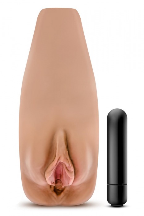 Маструбатор-вагина с вибрацией Soft   Wet Renata Realistic Tan Masturbator - Blush Novelties - в Черкесске купить с доставкой