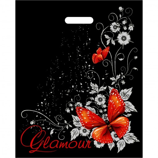 Черный пакет Glamour с вырубной ручкой (38х47 см) - Сима-Ленд - купить с доставкой в Черкесске
