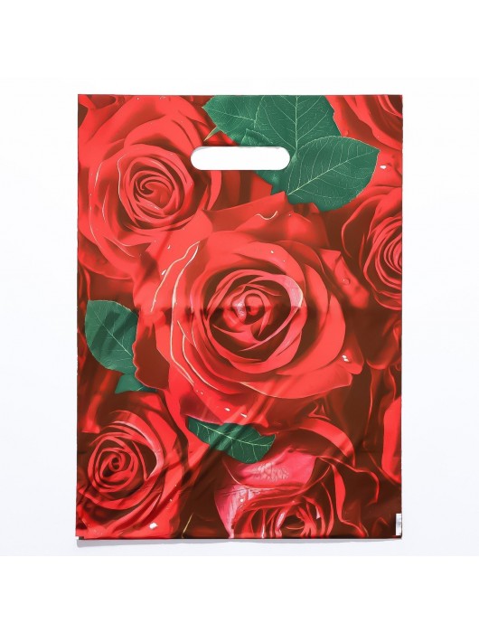 Пакет с цветочным принтом и вырубной ручкой (30х40 см) - Сима-Ленд - купить с доставкой в Черкесске