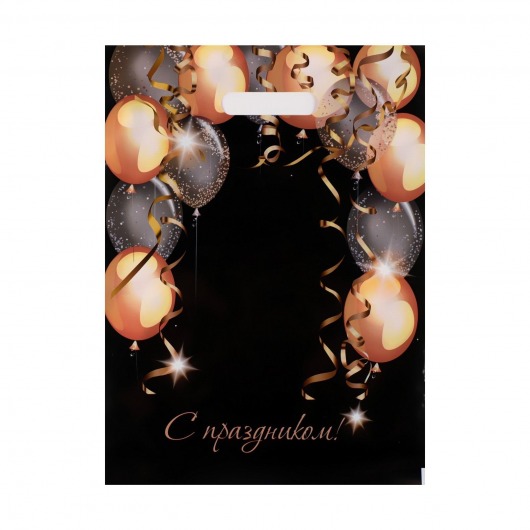 Пакет с вырубной ручкой и принтом в виде шариков (30х40 см) - Сима-Ленд - купить с доставкой в Черкесске