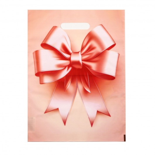 Пакет с принтом в виде банта с вырубной ручкой (30х40 см) - Сима-Ленд - купить с доставкой в Черкесске
