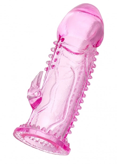Розовая насадка на пенис с шипиками и коготком - 13,5 см. - A-toys - в Черкесске купить с доставкой