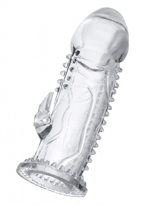 Прозрачная насадка на пенис с шипиками и коготком - 13,5 см. - A-toys - в Черкесске купить с доставкой
