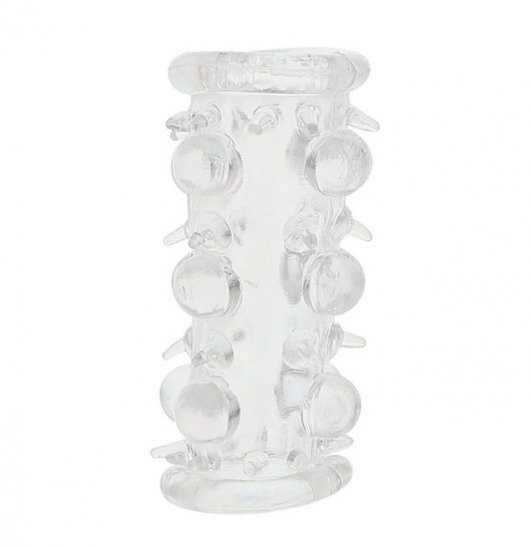 Прозрачная насадка на пенис с шипами и бугорками JELLY JOY LUST CLUSTER CLEAR - Dream Toys - в Черкесске купить с доставкой