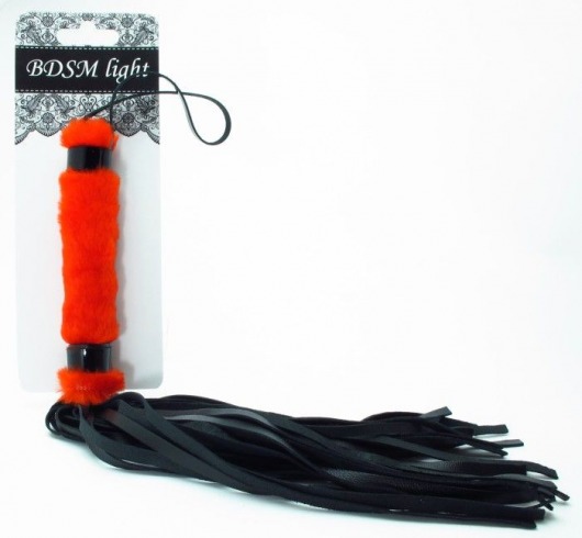 Нежная плеть с красным мехом BDSM Light - 43 см. - БДСМ Арсенал - купить с доставкой в Черкесске