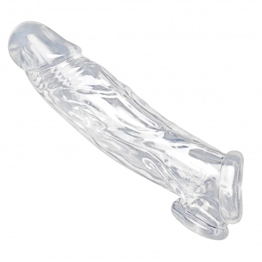 Прозрачная насадка для увеличения члена Realistic Clear Penis Enhancer and Ball Stretcher - 20,3 см. - XR Brands - в Черкесске купить с доставкой