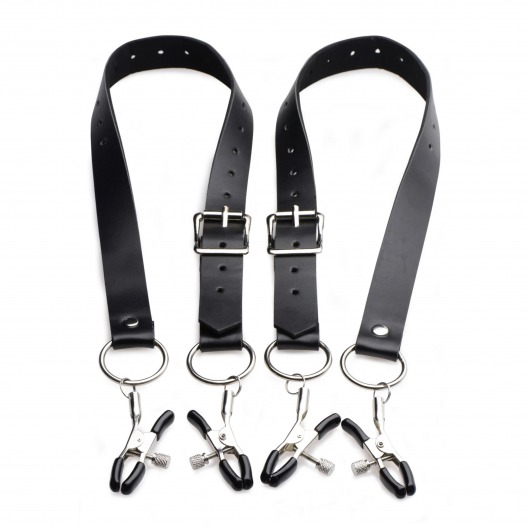 Ремни с зажимами для половых губ Spread Labia Spreader Straps with Clamps - XR Brands - купить с доставкой в Черкесске