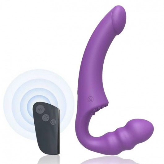 Фиолетовый безремневой страпон Straples Strap-On Dildo - Erokay - купить с доставкой в Черкесске