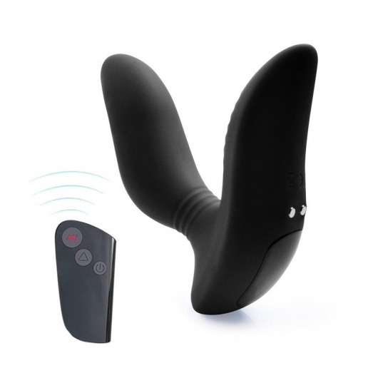 Черный вибромассажер простаты 3,5’’ Remote Control Curve P-spot Massager - 12 см. - Erokay - в Черкесске купить с доставкой