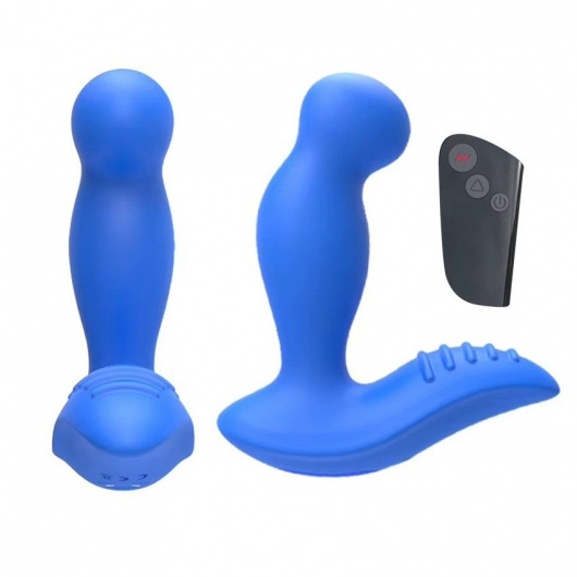 Синий вибромассажер простаты 3,5’’ Remote Control P-spot Massager - 12,5 см. - Erokay - в Черкесске купить с доставкой