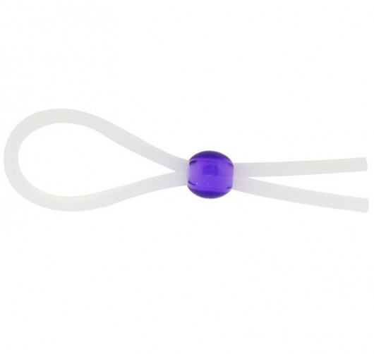 Прозрачное лассо с фиолетовой бусиной SILICONE COCK RING WITH BEAD LAVENDER - NMC - в Черкесске купить с доставкой