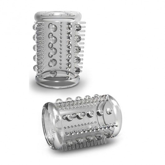 Прозрачная насадка с шипами и шишечками STAY HARD COCK SLEEVE 03 CLEAR - Blush Novelties - в Черкесске купить с доставкой