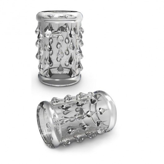 Прозрачная насадка с капельками STAY HARD COCK SLEEVE 05 CLEAR - Blush Novelties - в Черкесске купить с доставкой