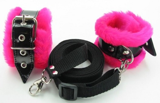 Набор для пристегивания к кровати с розовым мехом BDSM Light - БДСМ Арсенал - купить с доставкой в Черкесске
