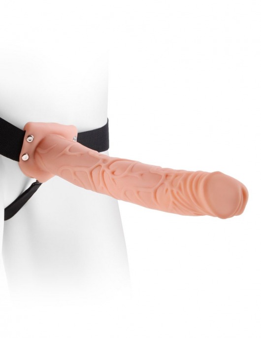 Фаллопротез телесного цвета Hollow Strap-On - 29 см. - Pipedream - купить с доставкой в Черкесске