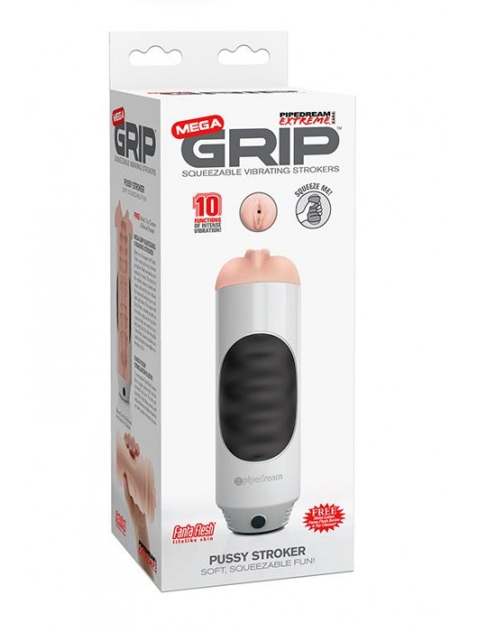 Мастурбатор-вагина Extreme Toyz Mega Grip Vibrating Stroker Mouth - Pipedream - в Черкесске купить с доставкой