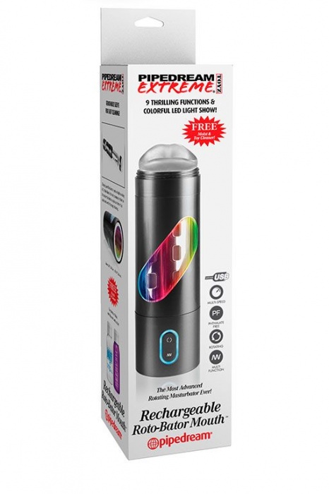 Перезаряжаемый мастурбатор-ротик Extreme Toyz Rechargeable Roto-Bator Mouth - Pipedream - в Черкесске купить с доставкой
