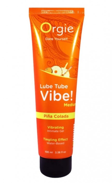 Гель с эффектом вибрации Lube Tube Vibe Medium Pina Colada - 100 мл. - ORGIE - купить с доставкой в Черкесске