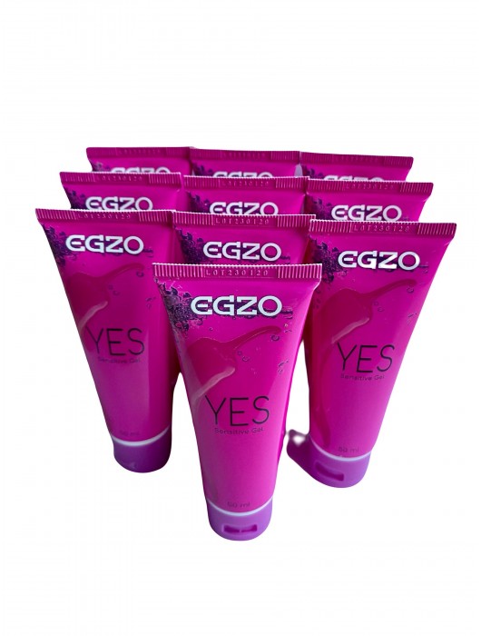 Набор из 10 согревающих лубрикантов на водной основе Egzo Yes (по 50 мл.) - EGZO - купить с доставкой в Черкесске