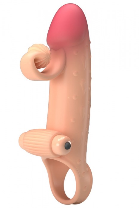 Телесная вибронасадка на пенис с подхватом мошонки - 20 см. - Baile - в Черкесске купить с доставкой