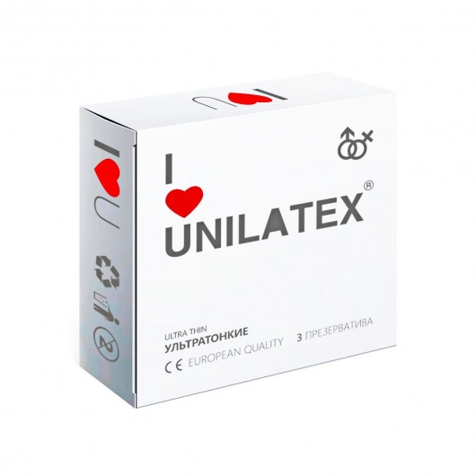 Ультратонкие презервативы Unilatex Ultra Thin - 3 шт. - Unilatex - купить с доставкой в Черкесске