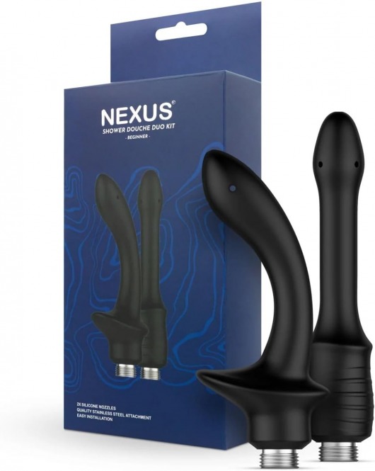 Набор из 2 насадок для анального душа Shower Douche Duo Kit Beginner - Nexus Range - купить с доставкой в Черкесске