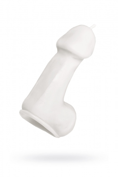Белая свеча в форме пениса - 47 гр. - Pecado - купить с доставкой в Черкесске