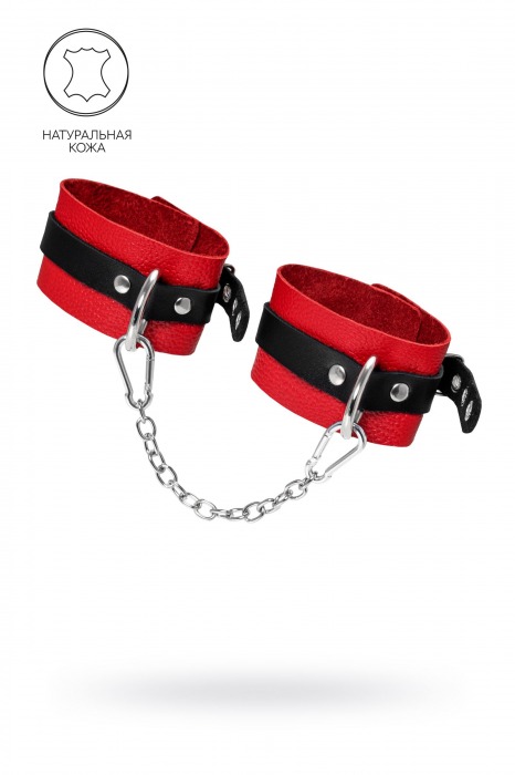 Красно-черные мягкие оковы с одним ремешком и люверсами - Pecado - купить с доставкой в Черкесске