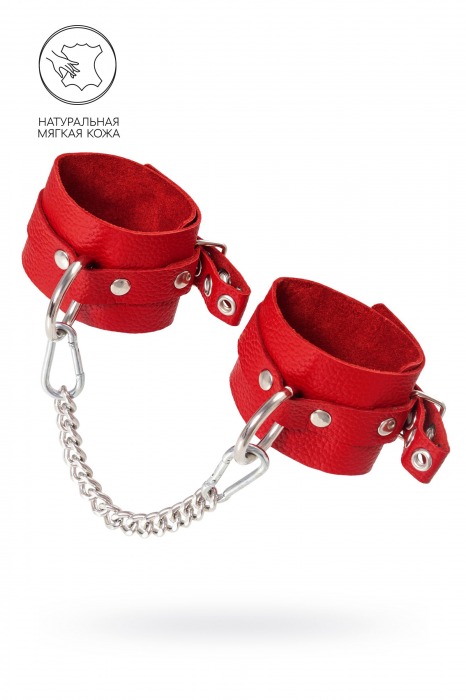 Красные мягкие кожаные оковы с люверсами - Pecado - купить с доставкой в Черкесске