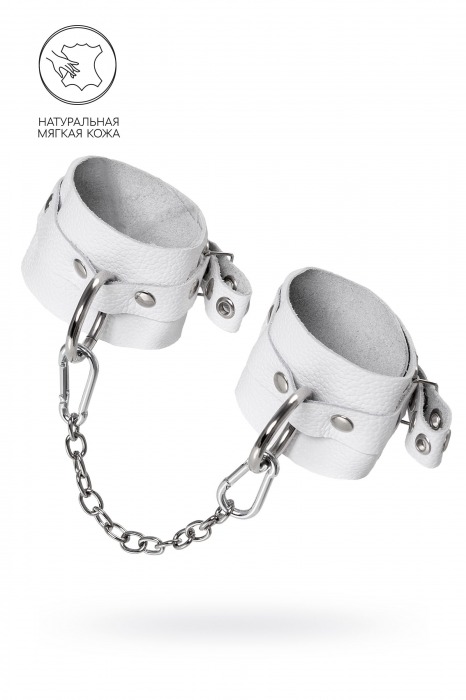 Белые мягкие кожаные оковы с люверсами - Pecado - купить с доставкой в Черкесске