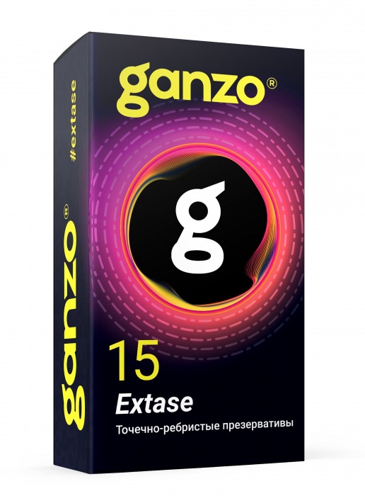 Презервативы анатомической формы с точечной и ребристой структурой Ganzo Extase - 15 шт. - Ganzo - купить с доставкой в Черкесске