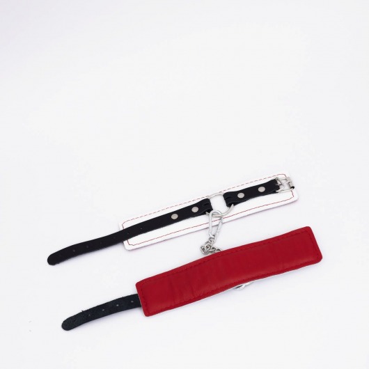 Бело-красные кожаные оковы - Crazy Handmade - купить с доставкой в Черкесске